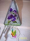 Wind Chime Floral Stained Glass with Butterly 20" Pink, Purple, Yellow  Flowers 