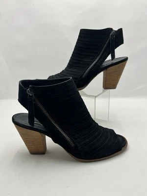 Paul Green Cayanne Negro Peep Toe Cremallera Lateral Madera Tacón Alto Talla UK 5 US 7.5 Foto 1 de 4