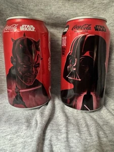 2025 Star Wars Coke & Zero 12oz Can Lot of 2 DARTH VADER & MAUL Coca Cola FULL - Imagen 1 de 6