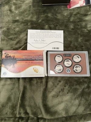 2014 S Silver 'America the Beautiful' Quarter Set Proof Condition - Image 1 of 4