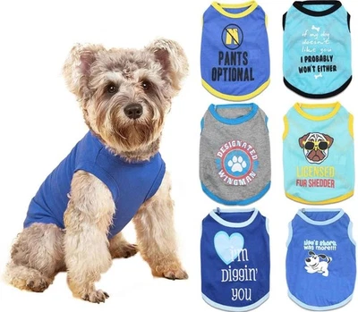 6 Pieces Small Puppy Shirts for Boy Dog Clothes Pet Dogs T Shirt Chihuahua Cl... - Image 1 of 4
