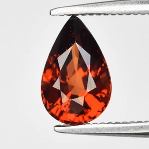 💎 0.99ct 7.5x4.8mm VS Pear Natural Orange Pyrope Garnet - Tanzania Gemstone - Picture 1 of 4