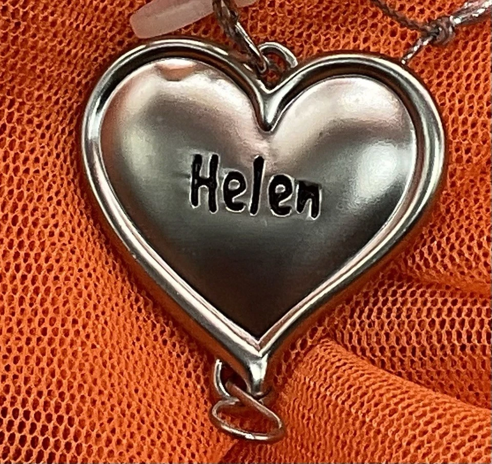 Helen Ganz серебристого тона Puff сердце персонализировать гравировка подвеска блокировка - Изображение 1 из 1