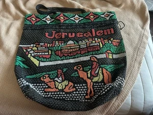 Vintage “Jerusalem” Multi-colored Beaded Tote Bag Acquired In Israel - Read* - Picture 1 of 13