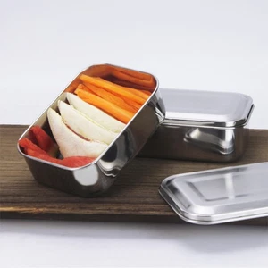  800 ML Stainless Steel Containers with Lids Bento Lunch Box Metal Food - Picture 1 of 11