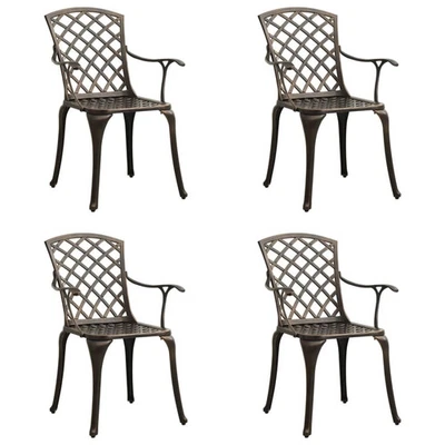  Garden Chair Set of 4 Bronze Cast Aluminum Standard Durable - Image 1 of 4