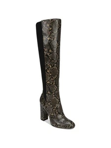 CIRCUS BY SAM EDELMAN Womens Black Snake Clairmont Toe Block Heel Boots 9 M - Picture 1 of 9