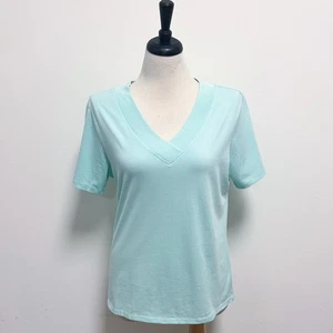 Tommy Bahama Sirena Verde Pálido Aloha Spirit Cuello en V Algodón Camiseta Grande Nueva - Imagen 1 de 9