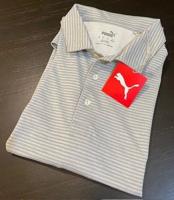 Polo de golf PUMA para hombre XXL gris blanco a rayas rendimiento nuevo con etiquetas ligero Foto 1 de 4