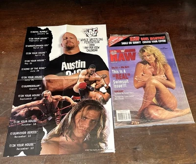 WWF WWE Raw Magazine January 1998 Sable w/ Poster Swimsuit Issue Vintage Rare OG - Image 1 of 3