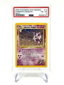 Sabrina's Gengar GYM HEROES HOLO PSA 4 2000 #14 *Half Swirl* - Picture 1 of 3