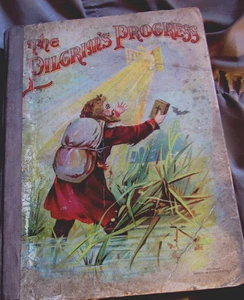 19th CENTURY Famous  'John Bunyon's' Illustrated PILGRIM'S PROGRESS Story BOOK - Imagen 1 de 12