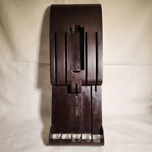 Vtg Cutco Brown Bakelite 6-Slot Knife Holder Storage Wall-Mount/Drawer Rack - Picture 1 of 8