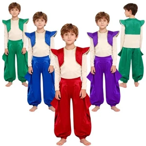 Kids Boys Set Arabian Outfit Performance Costume Prince Magic Show Waistcoat - Picture 1 of 28