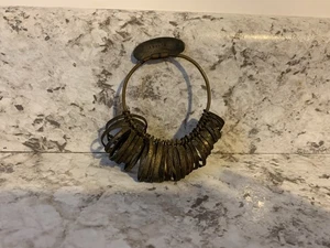 Antiguo anillo joyero de latón antiguo / medidor de dedo herramienta tamaños 1 - 30 Francia - Imagen 1 de 3