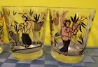 (4) MCM Cocktail Glasses from Asian Restaurant, Applied Color Oriental Designs