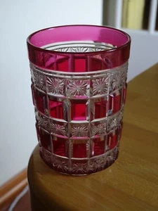 VINTAGE WATER GLASS GOBELET CRYSTAL BACCARAT COLOR RED circa 19th - Picture 1 of 7