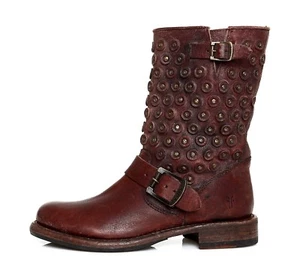 Frye Z40117* Jenna Disc Short Leather Boot Brown Women Size 5.5 B - Picture 1 of 7