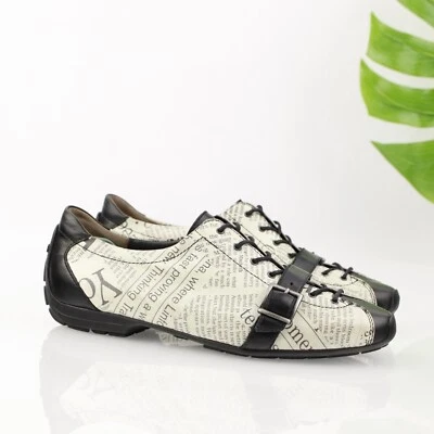 Zapato de conducción Paul Green para mujer Kyle Oxford talla 7,5 negro periódico periodista Foto 1 de 4