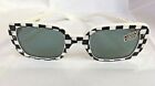 Vintage 60S Nos Mid Century Mod Sunglasses Black And White Op Art Made In France