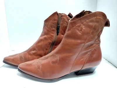 A J Valenci Mujer 8 M Marrón Cuero Cremallera Vaquera Botines Brasil Foto 1 de 4