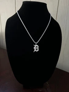 Detroit Tigers Necklace - 3mm Rope - 22" Silver Chain - MLB - Baseball - Gift - Picture 1 of 3