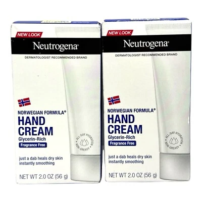 Crema de manos Neutrogena rica en glicerina sin fragancia 2,0 fl. oz./56 g nueva; LOTE DE 2 Foto 1 de 2