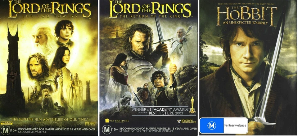 The Lord Of The Rings & Hobbit 3 Movie Bundle - Region 4 - Brand New Sealed - Image 1 of 1