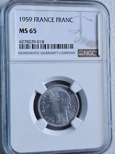 France 1 Franc 1959 NGC MS 65 - Picture 1 of 2