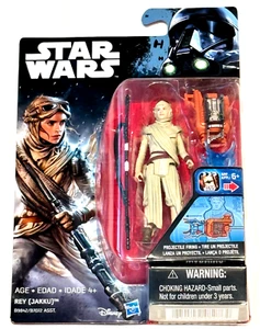 Hasbro Star Wars Force Awakens REY (JAKKU) 3.75 Projectile Firing NEW - Picture 1 of 2