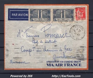 FRANCE LETTRE PAR AVION POUR QUINHAM ANNAM DE MARSEILLE DU 11/10/1936 A VOIR - Picture 1 of 2