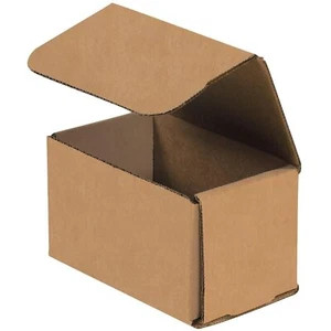 50 5" x 3" x 3" Kraft Corrugated Mailers Die Cut Tuck Flap Boxes - Picture 1 of 1
