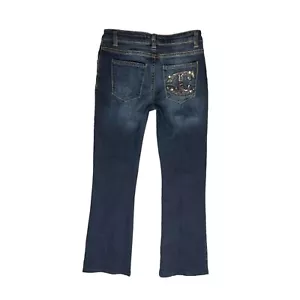 Just Cavalli IT40 / US26 Dark Blue Wash Bootcut Blue Jeans *Hemmed to 28.5" - Picture 1 of 9