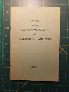 Annals of the American Association of Handwriting Analysts No. 1 August 1969 - Picture 1 of 5