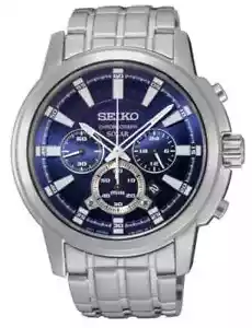 Seiko SSC387 Recraft Series Solar Chronograph Blue Dial Mens Watch MSRP $350! - Picture 1 of 2