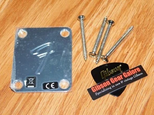 Fender Jaguar Neck Plate Chrome F Logo Guitar Parts J Project Screws P Bass Tele - Picture 1 of 3