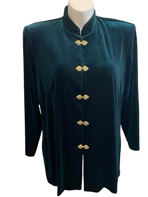 Chaqueta de terciopelo verde cazador vintage años 90 R&M Richards talla 18 vacaciones Foto 1 de 4