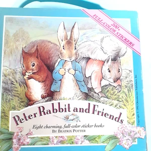 1992 Peter Rabbit Boxed Set 8 Books 200 Stickers Vintage Beatrix Potter Easter - Picture 1 of 13