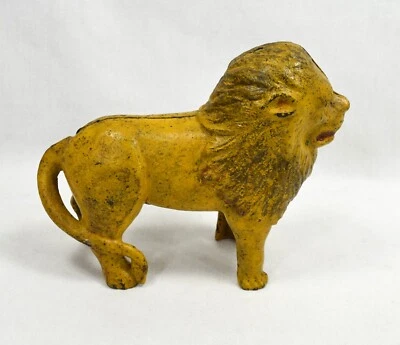 Antique - AC Williams - Cast Iron - Lion Bank - Original Paint 6 1/4" long - Image 1 of 4