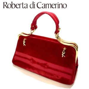 Roberta di Camerino Handbag Velour Dark Red For Women Used - Picture 1 of 10