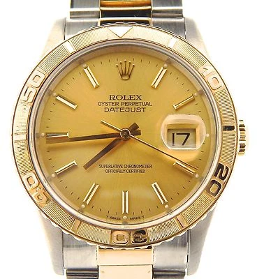 Rolex Datejust Turn-O-Graph Thunderbird 2Tone 18K Gold Stainless Champagne 16263 - Image 1 of 4