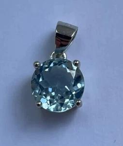 2.4 ct Blue Topaz 925 Sterling Silver Pendant - Picture 1 of 15