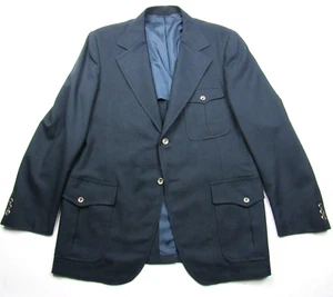 Vtg 60s 70s Belt Back Half Norfolk Jacket Sport Coat Blazer Sz 44 L ? Pinstripe - Picture 1 of 12