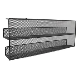 Under Desk Storage Basket Iron Double Layer Under Desk Power Strip Cable FI - Afbeelding 1 van 22