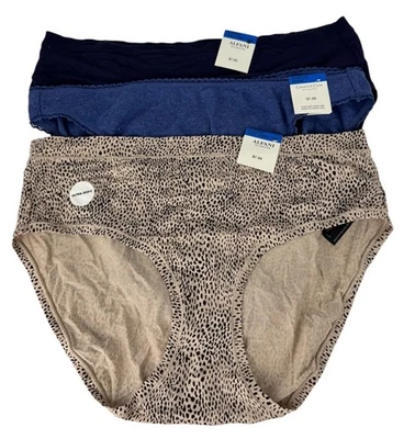 Alfani & Charter Club Intimates NEW Lot of 3 Bikini Panty Size XL Blue Cheetah - Image 1 of 4
