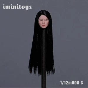 IminiToys M008C 1/12 asiatischer weiblicher Kopf Skulptur weiße Haut passt 6" Actionfigur - Bild 1 von 3