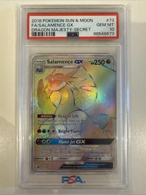 Pokémon Salamence GX Secret 73/70 Dragon Majesty PSA 10 GEM MINT - Image 1 of 2