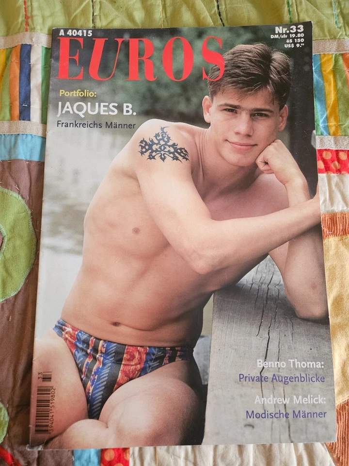 EUROS #33 Bruno Gmunder 1996 Gay JAQUES B. Benno Thoma ANDREW MELICK Physique Foto 1 de 1