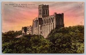 Vintage Hand-Colored Postcard The Chapel US Military Academy West Point - Picture 1 of 2