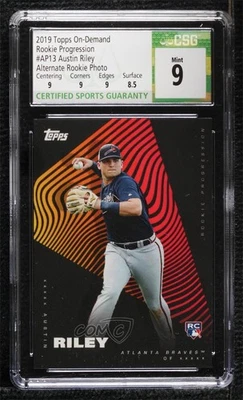 2019 On Demand Rookie Progression Alternate Photo Austin Riley CSG 9 Mint RC - Image 1 of 2